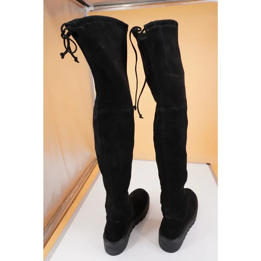 Stuart Weitzman Chalet City Lug Sole Over-the-Knee Boot SZ 6 Black Tie NIB $950